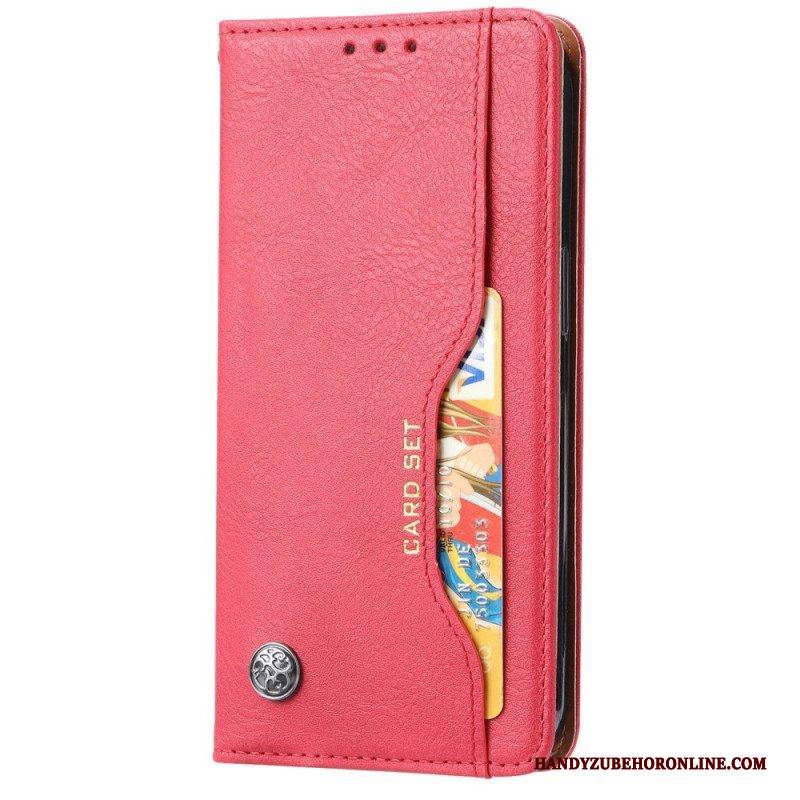 Schutzhülle Für iPhone 14 Flip Case Kartenhalter Aus Kunstleder