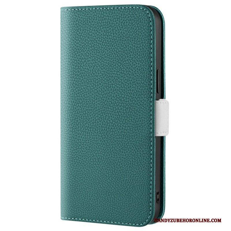 Schutzhülle Für iPhone 14 Flip Case Litschi-kunstleder