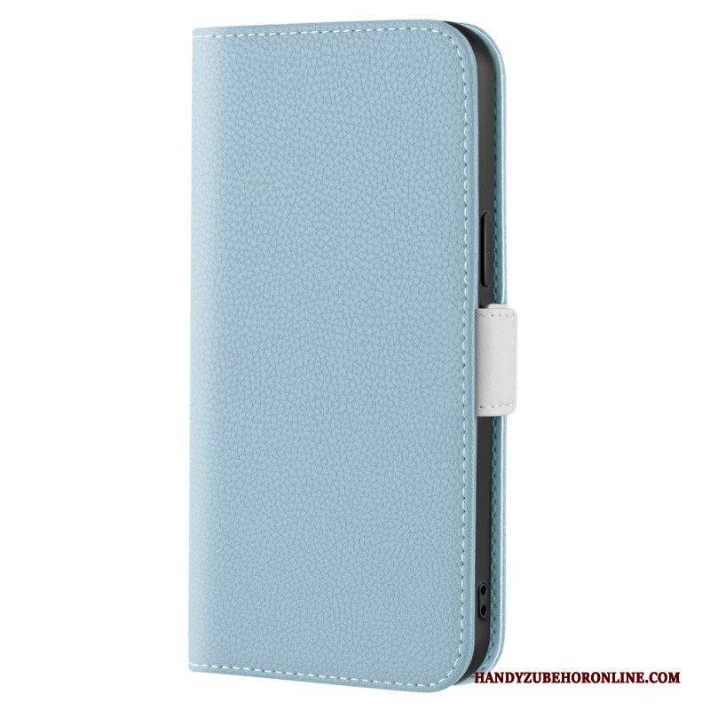 Schutzhülle Für iPhone 14 Flip Case Litschi-kunstleder