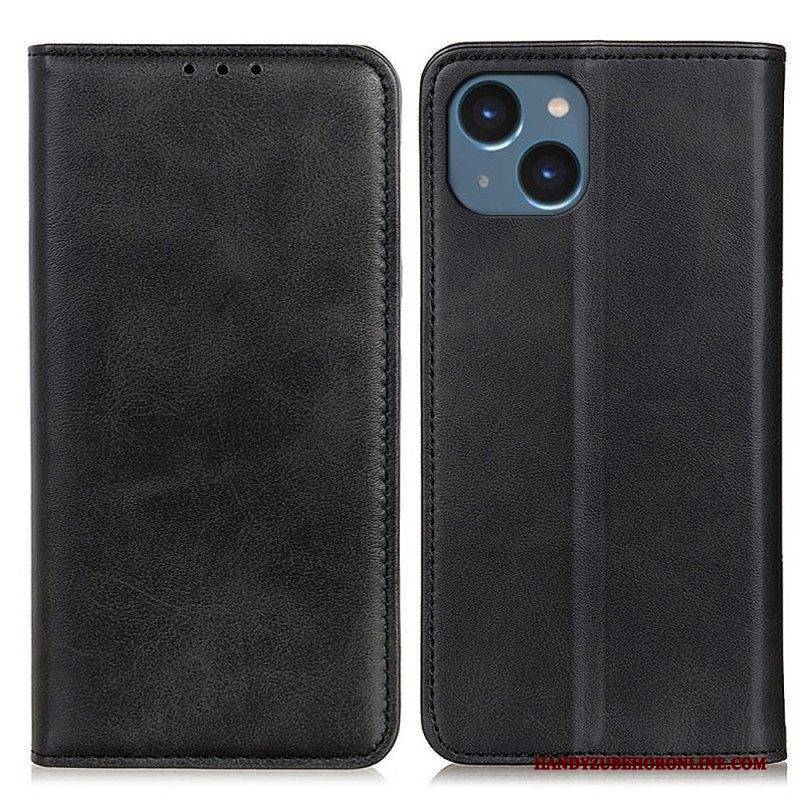 Schutzhülle Für iPhone 14 Plus Flip Case Mattes Spaltleder