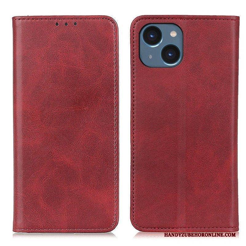 Schutzhülle Für iPhone 14 Plus Flip Case Mattes Spaltleder