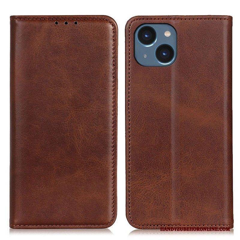 Schutzhülle Für iPhone 14 Plus Flip Case Mattes Spaltleder