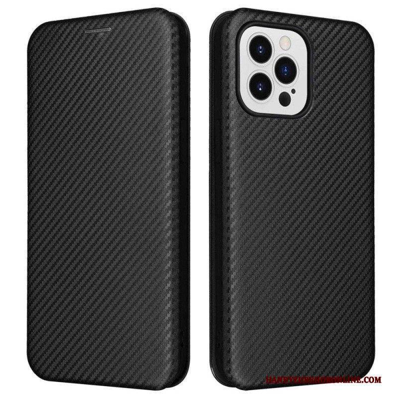 Schutzhülle Für iPhone 14 Pro Flip Case Farbige Kohlefaser