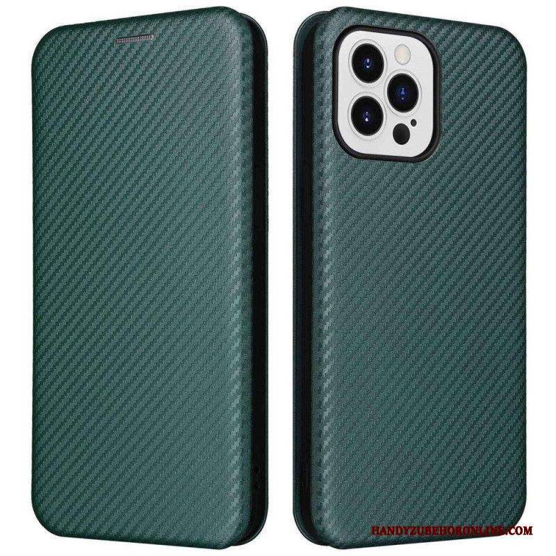 Schutzhülle Für iPhone 14 Pro Flip Case Farbige Kohlefaser