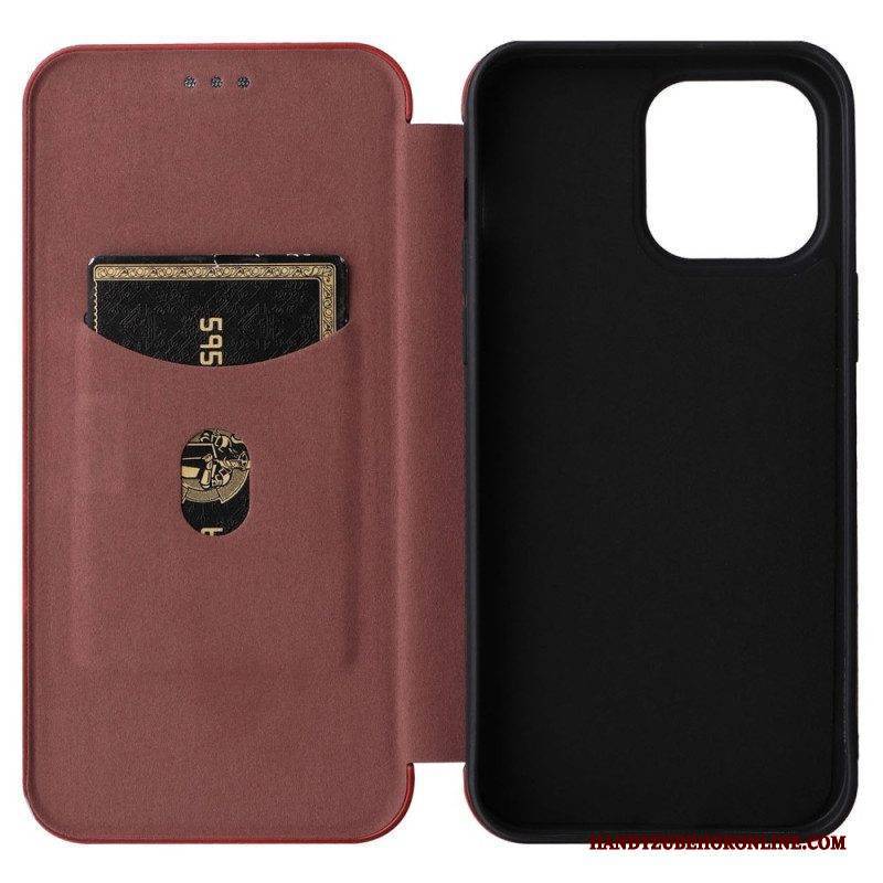 Schutzhülle Für iPhone 14 Pro Flip Case Farbige Kohlefaser