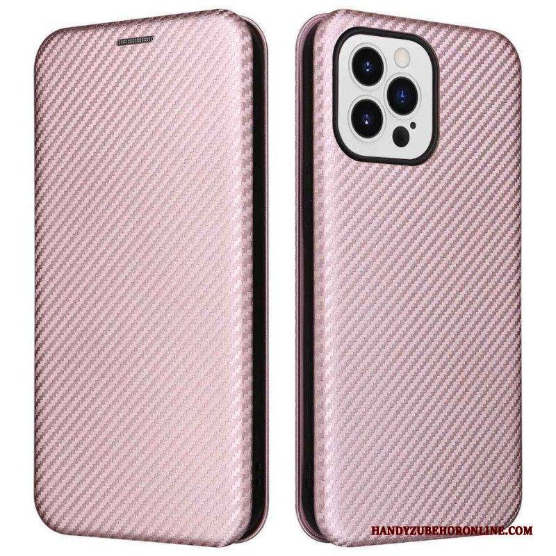 Schutzhülle Für iPhone 14 Pro Flip Case Farbige Kohlefaser