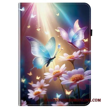 Case Für Samsung Galaxy Tab S10 Fe Plus Leuchtende Schmetterlinge