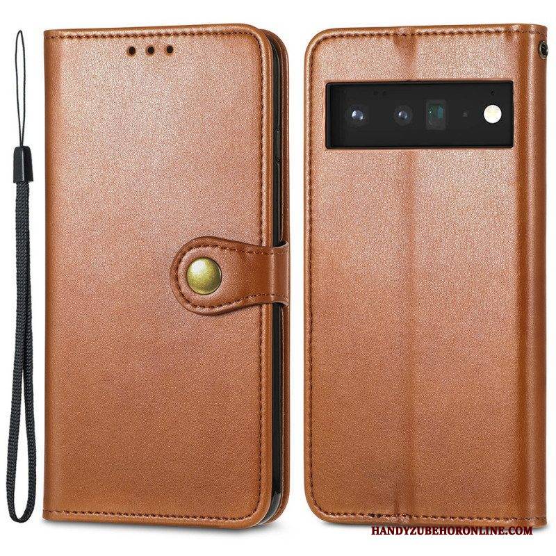 Flip Case Für Google Pixel 6 Kunstleder Und Vintage-verschluss