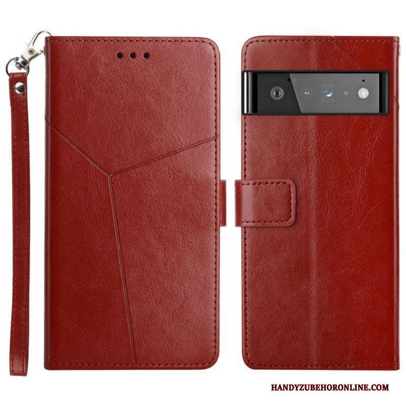 Flip Case Für Google Pixel 6 Stil Leder Geo Y Design
