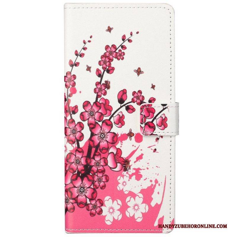 Flip Case Für Google Pixel 6A Tropische Blumen
