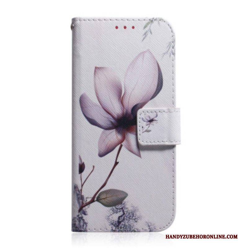 Flip Case Für Google Pixel 7 Pro Pinke Blume
