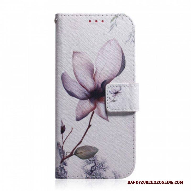 Flip Case Für Honor 50 Lite Blume Staubiges Rosa