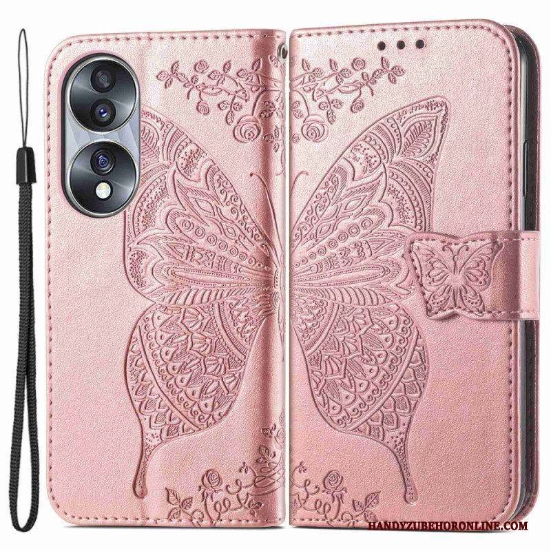 Flip Case Für Honor 70 Barocker Schmetterling