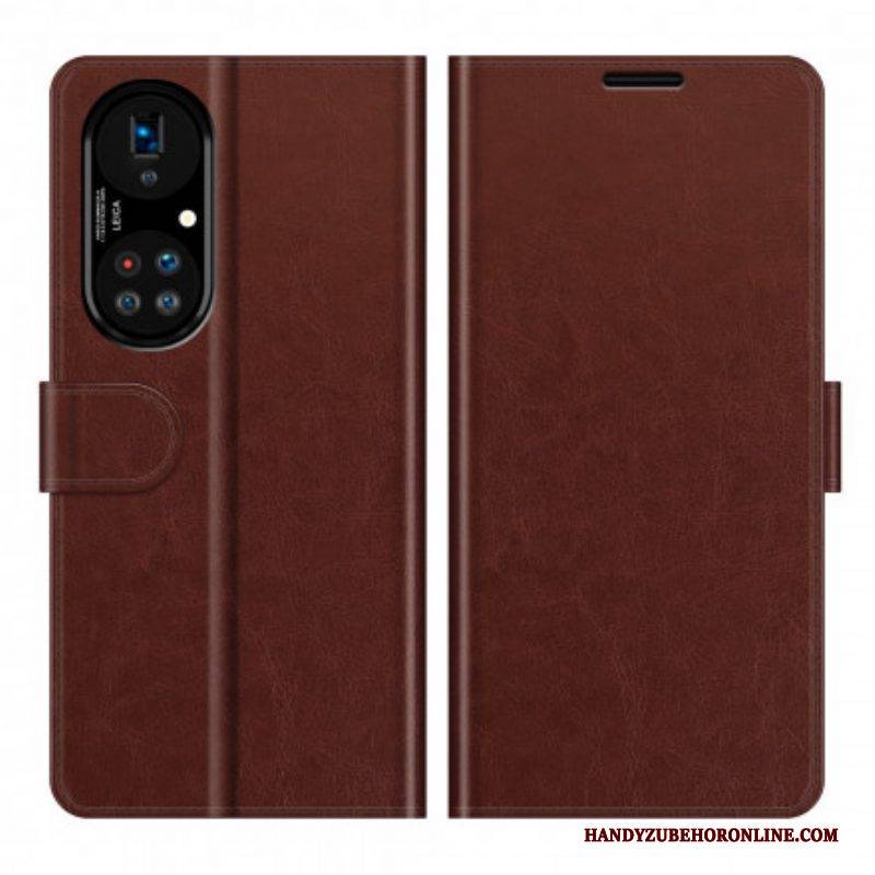 Flip Case Für Huawei P50 Pro Stil: Lederdesign