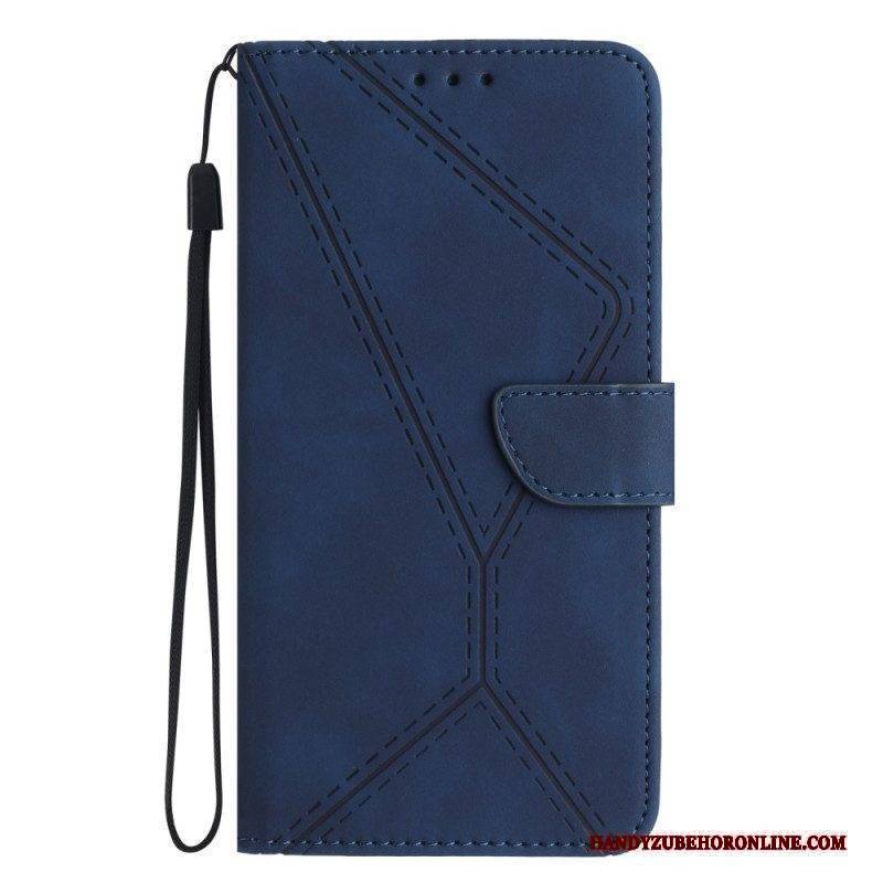 Flip Case Für Huawei P60 Pro Ledereffektlinie