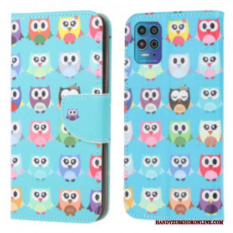 Flip Case Für Moto G100 Eulen