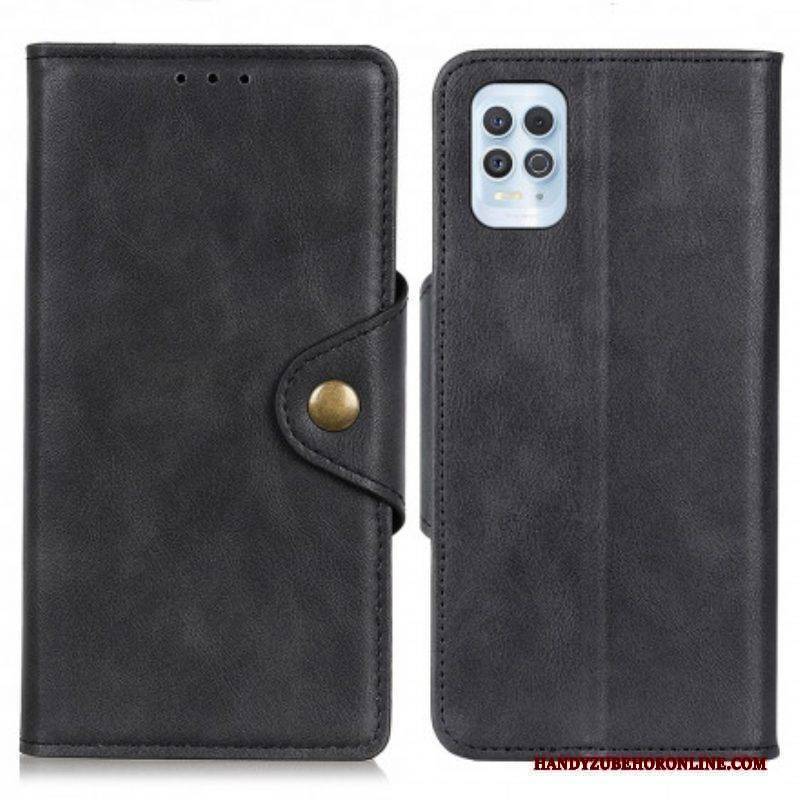Flip Case Für Moto G100 Knopf Aus Kunstleder