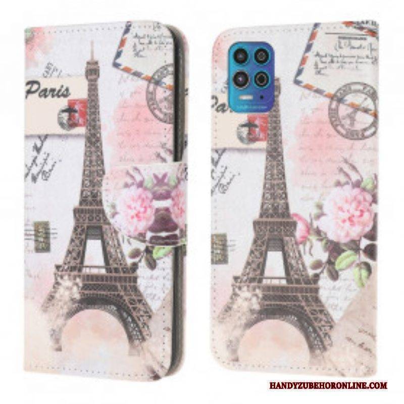 Flip Case Für Moto G100 Retro-eiffelturm