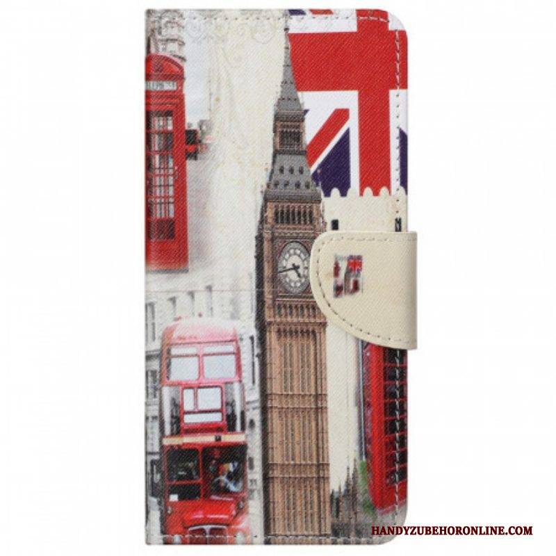 Flip Case Für Moto G51 5G Londoner Leben