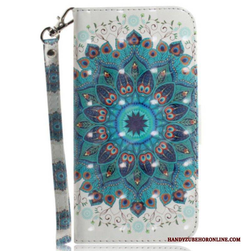 Flip Case Für Moto G73 5G Mit Kordel Riemchen-mandala
