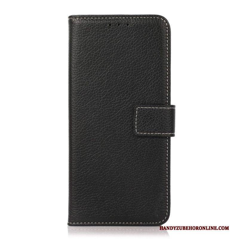 Flip Case Für OnePlus 10 Pro 5G Freiliegende Litschi-nähte