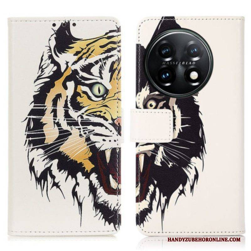 Flip Case Für OnePlus 11 5G Wilder Tiger