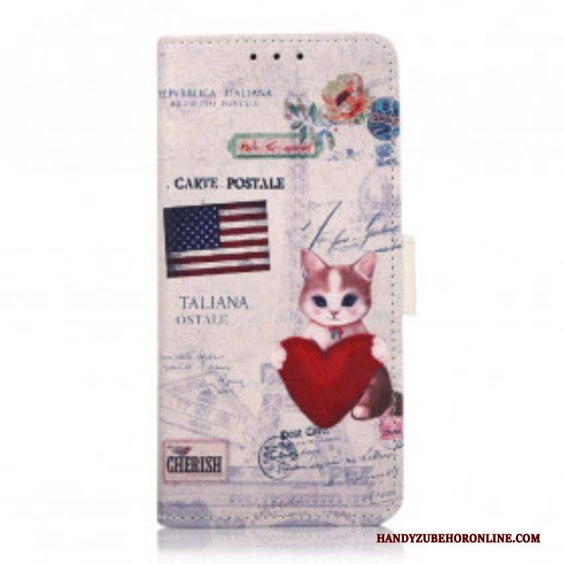 Flip Case Für OnePlus Nord CE 5G Reisende Katze