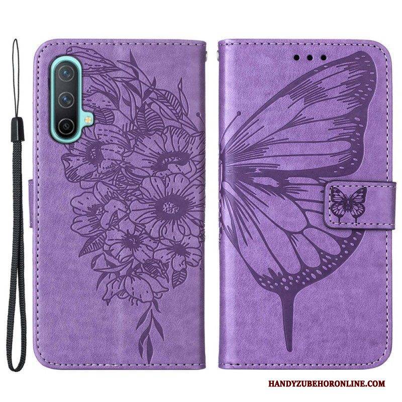 Flip Case Für OnePlus Nord CE 5G Schmetterlingsdesign