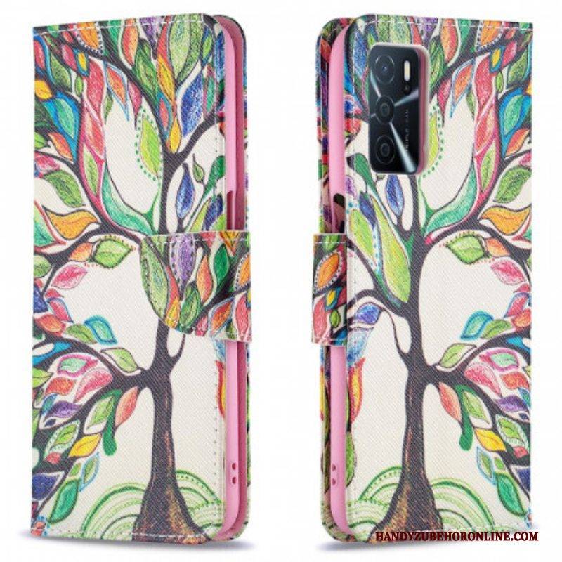 Flip Case Für Oppo A16 / A16s Bunter Baum