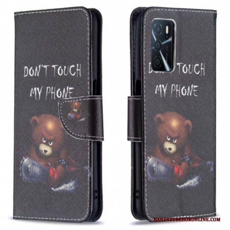 Flip Case Für Oppo A16 / A16s Gefährlicher Bär