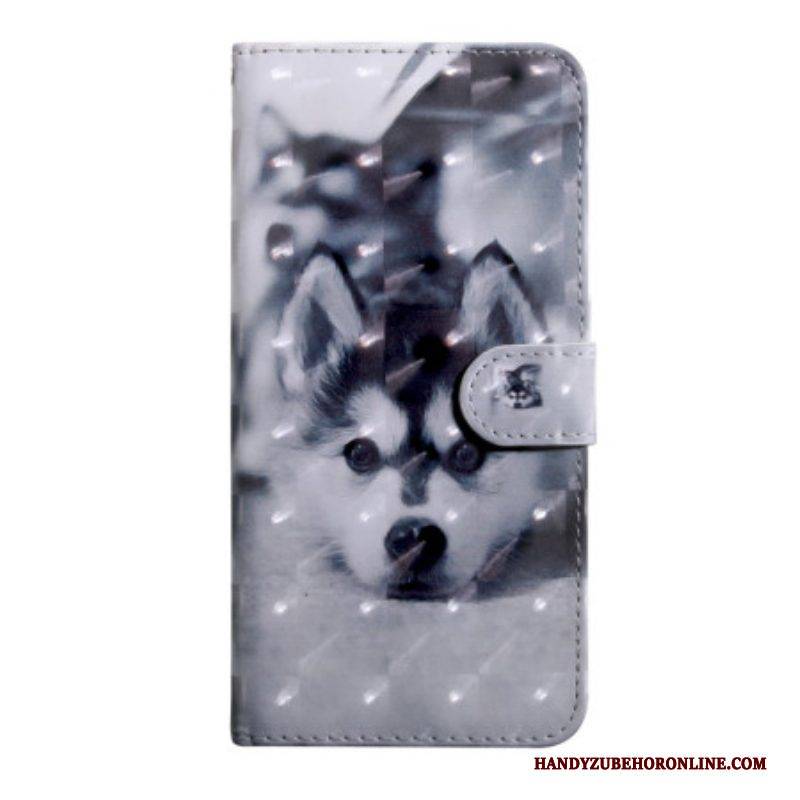 Flip Case Für Oppo A54 5G / A74 5G Husky-hund Mit Schlüsselband