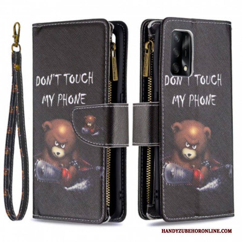 Flip Case Für Oppo A74 4G Taschenbär Mit Reißverschluss