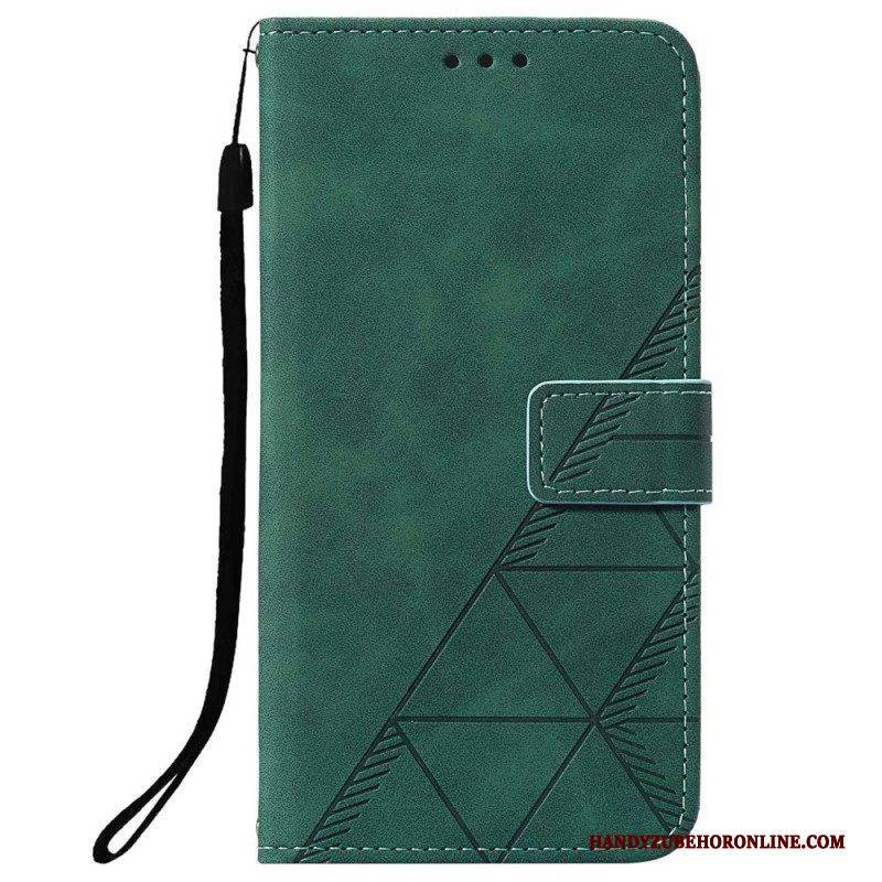 Flip Case Für Oppo A94 5G Kunstleder Mit Riemen