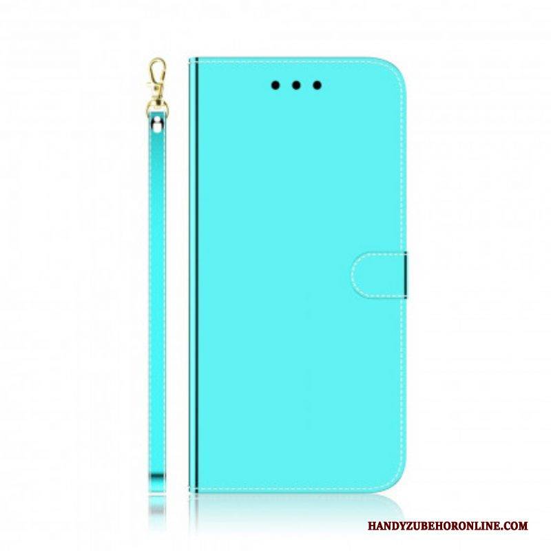 Flip Case Für Oppo A94 5G Spiegelabdeckung Aus Kunstleder