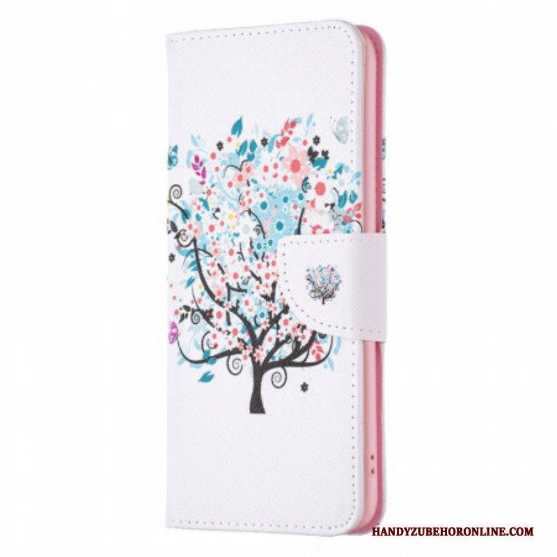 Flip Case Für Oppo Find X5 Geblümter Baum