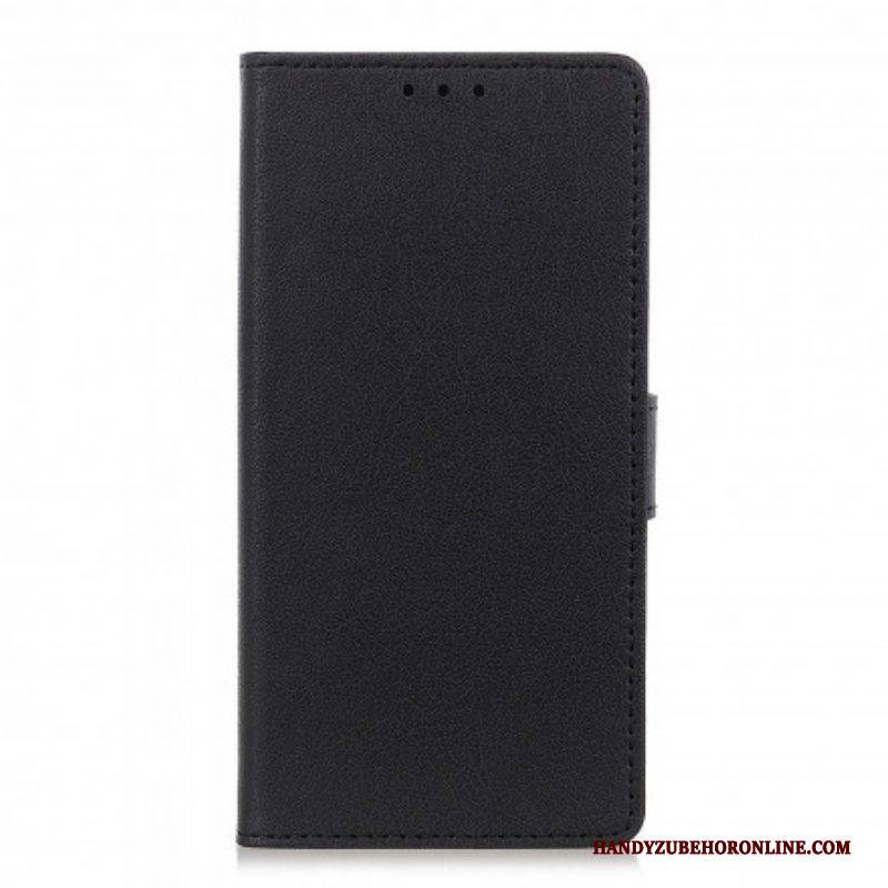 Flip Case Für Oppo Reno 6 5G Einfacher Klassischer Ledereffekt