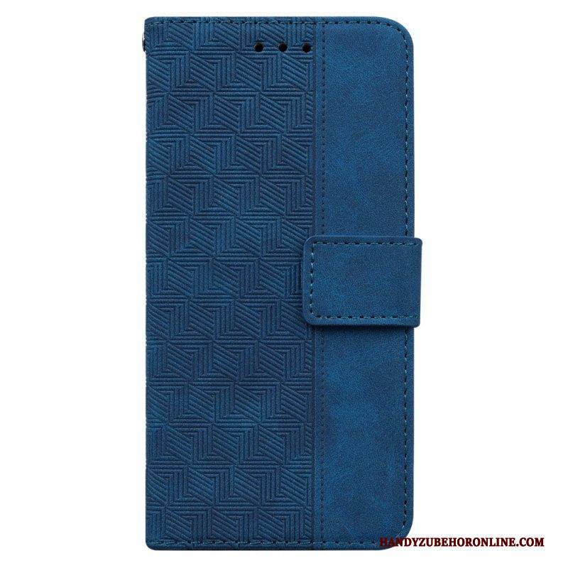 Flip Case Für Oppo Reno 8 Lite Mit Kordel Riemchenmuster