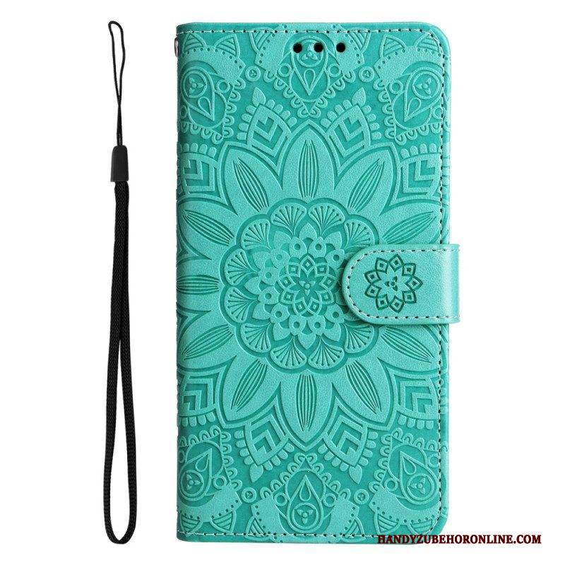 Flip Case Für Oppo Reno 8 Mit Kordel Riemchen-sonnenblume