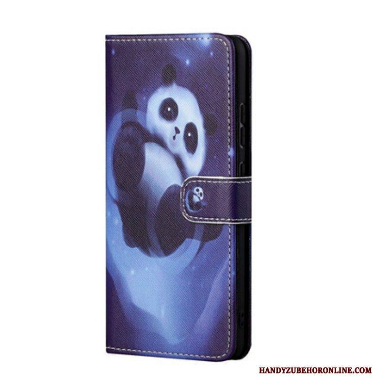 Flip Case Für Poco M3 Pro 5G Mit Kordel Panda Space Mit Schlüsselband