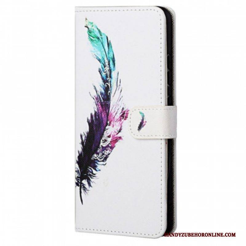 Flip Case Für Poco M4 Pro 5G Mit Kordel Feder Mit Lanyard