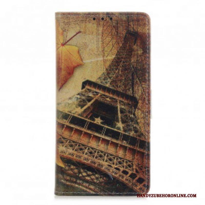 Flip Case Für Poco X3 / X3 Pro / X3 NFC Eiffelturm Im Herbst