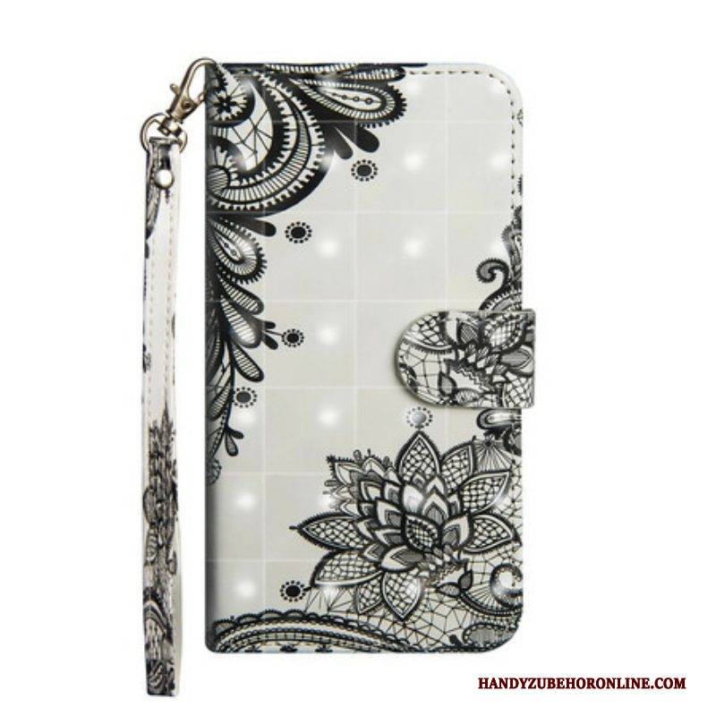 Flip Case Für Poco X3 / X3 Pro / X3 NFC Spitzenblumen