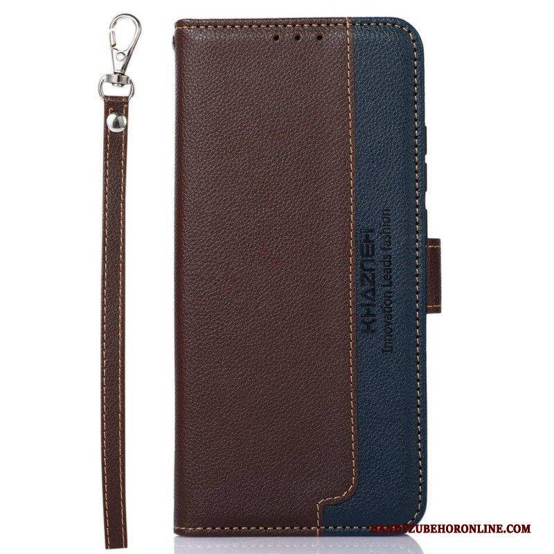 Flip Case Für Poco X4 GT Rfid-khazneh Im Litschi-stil