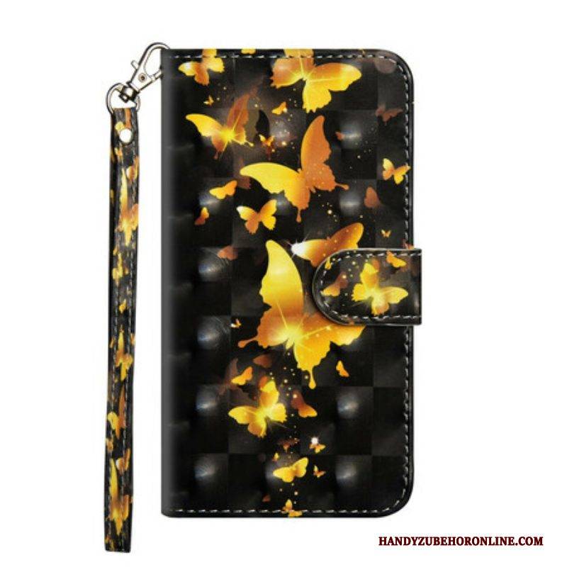Flip Case Für Realme C11 Gelbe Schmetterlinge