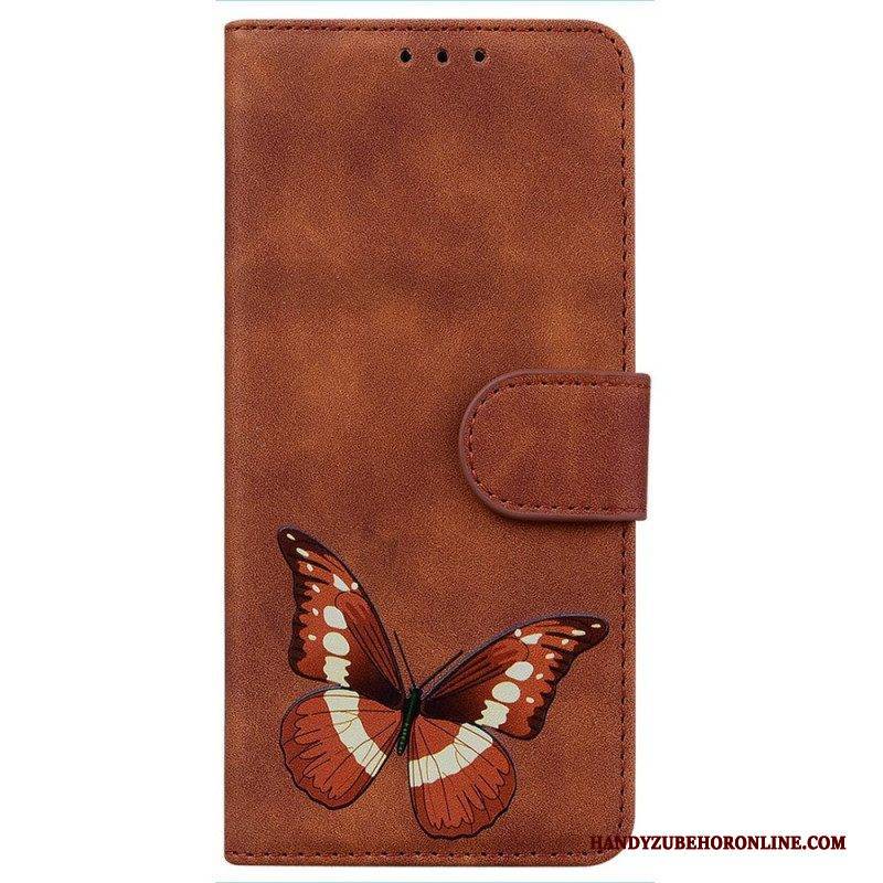 Flip Case Für Realme C31 Schmetterling Aus Kunstleder