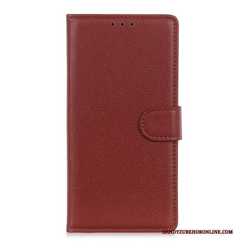 Flip Case Für Realme C35 Litschi-textur