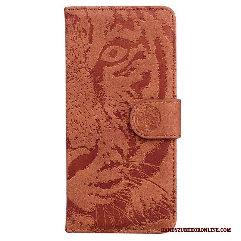 Flip Case Für Realme C35 Tiger-fußabdruck