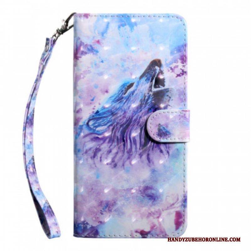 Flip Case Für Samsung Galaxy A13 5G / A04s Aquarell-wolf