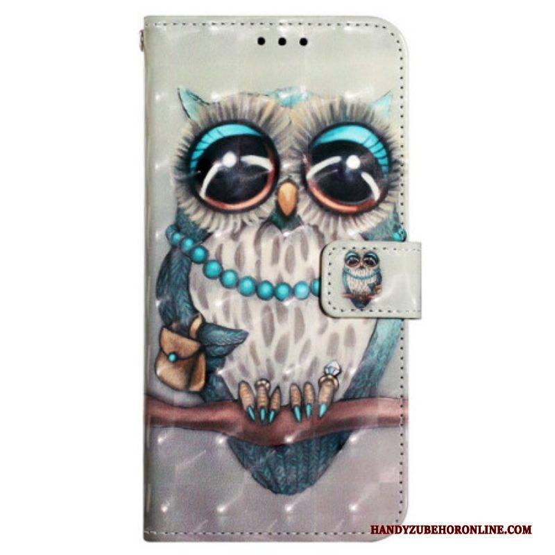 Flip Case Für Samsung Galaxy A13 Mit Kordel Miss Owl Mit Riemen