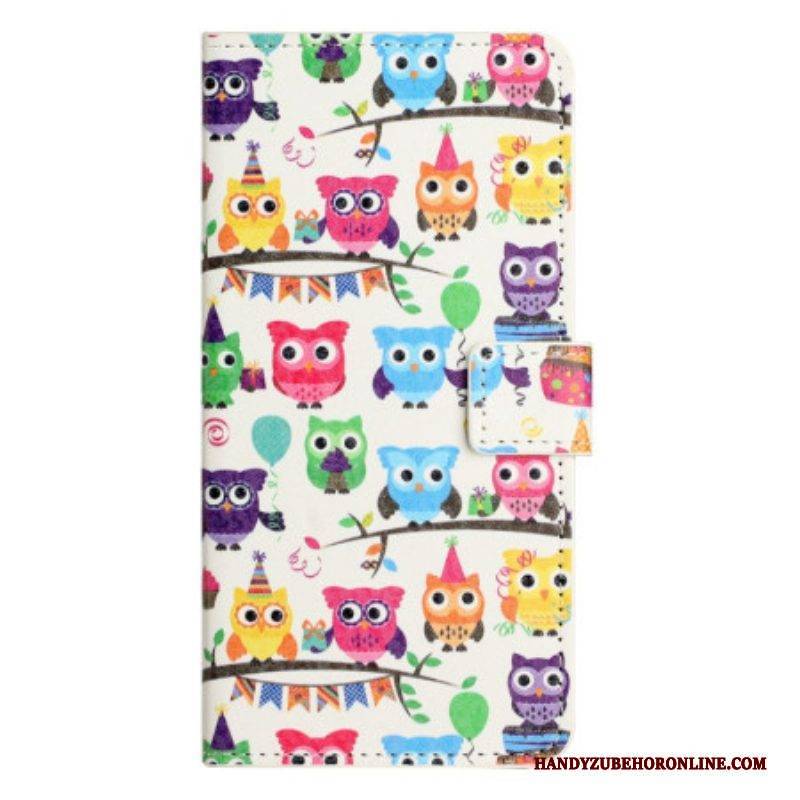 Flip Case Für Samsung Galaxy A14 / A14 5G Eulenstamm